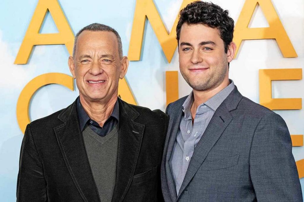 Truman Hanks with his father